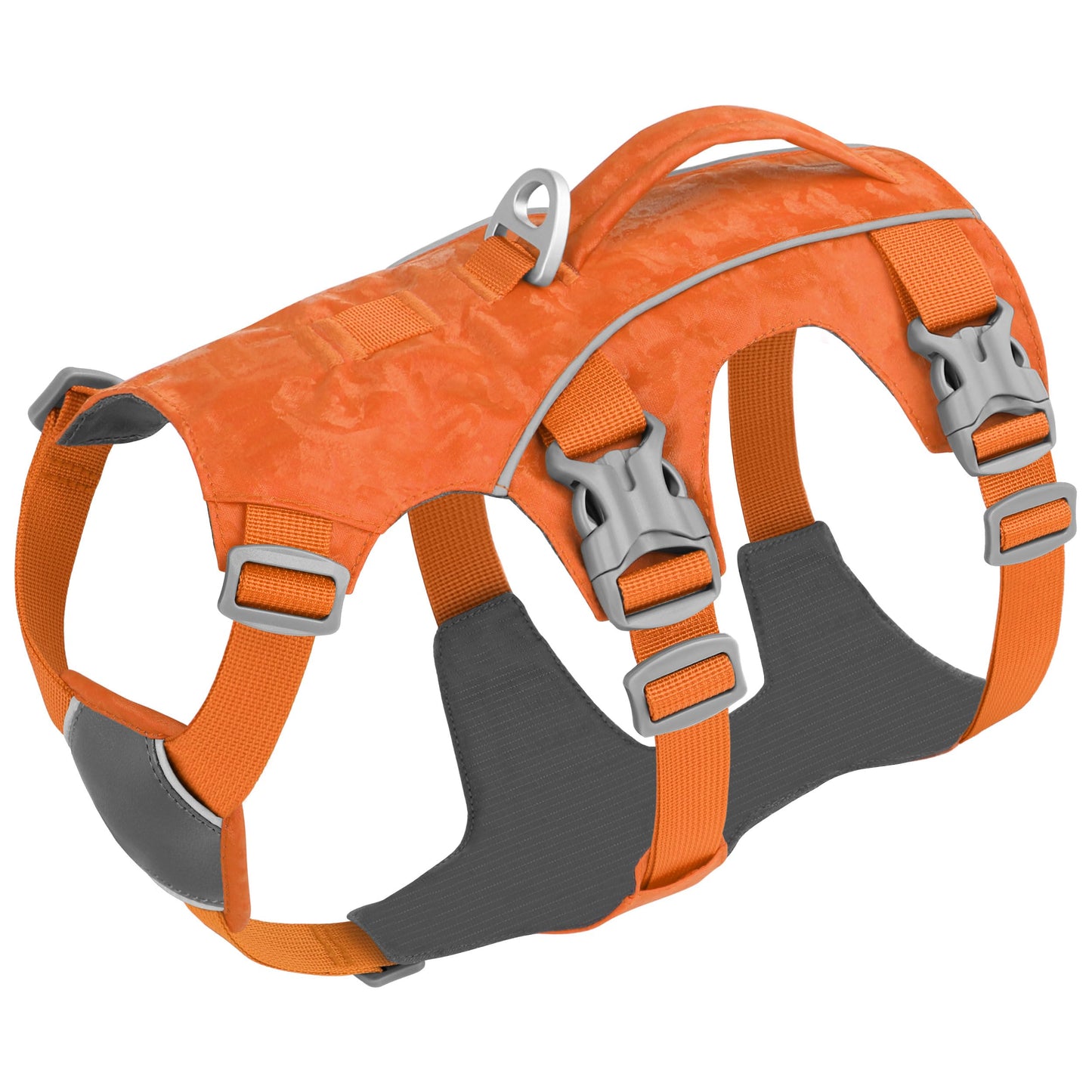 AKAILEA Harnais Petit Chien Anti Évasion avec Poignée Harnais Chien Imperméable Réfléchissant Respirant pour la Marche Quotidienne et l'Entraînement (Orange S)