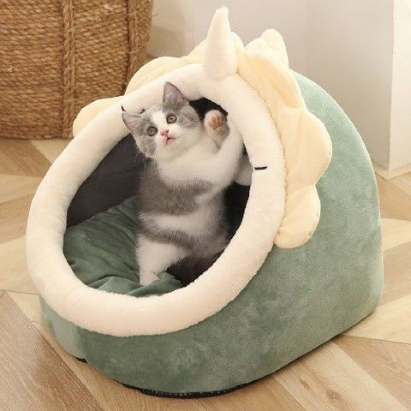 Maison de toilette pour chat semi-fermée amovible et lavable