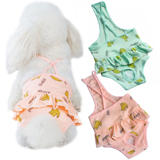 Adjustable Dog Diaper Jumpsuits with Leak Protection. Jumpsuits for Small Female Dogs Girl in Heat Period (S)