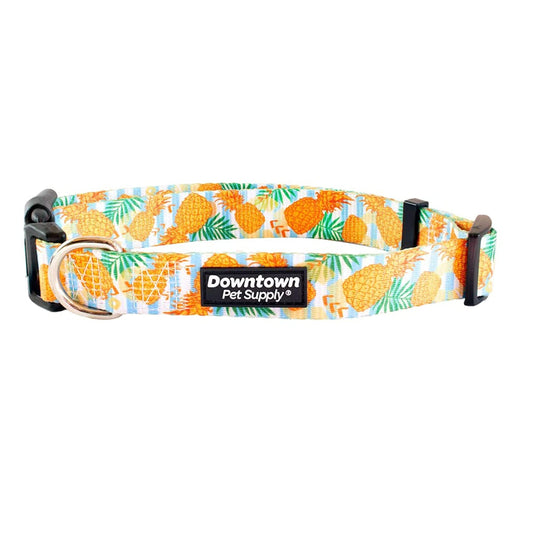 Best Cute & Fancy Dog Collar - Lightweight Adjustable Dog Collar with Quick Buckle & D-Ring - Hand Wash Safe - Pineapple - M - Medium Dog Collar