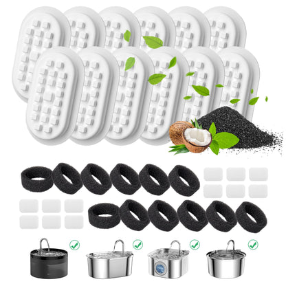 DOOOB Cat Water Fountain Filters 36 Pack Cat Fountain Replacement Filters Cat Fountain Filters for DOOOB Cat Fountain and Other Cat Water Fountain (12+12+12 Filters)