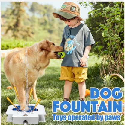 Paw-Activated Dog Water Fountain – Outdoor Self-Serve Drinking & Splash Toy for Large Dogs