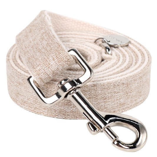 Cotton Hemp Dog Collar Heavy-Duty Pink Dog Collar Durable Soft Natural Fabric Pet Dog Collar Cute Wedding Puppy Necklace for Small Medium Large Dog