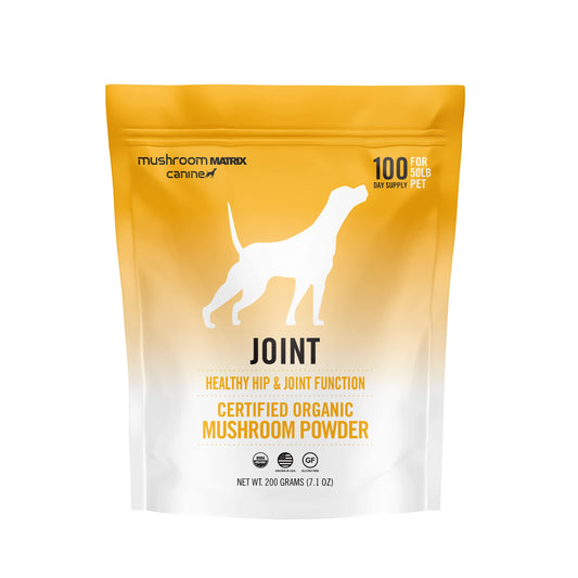 Om Mushroom Matrix Pet - Canine | Joint & Hip Function | USA Grown Human-Grade Organic Mushroom Powder Pet Supplement | Promotes Resilient Bones & Joints for Dogs & Cats | 200 Grams 7.1 oz