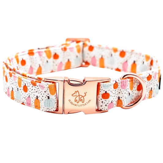 Elegant little tail Dog Collar Halloween Dog Collar Pumpkin Print Pet Collar Dog Girl Boy Pet Collar Puppy Collar Cotton with Metal Buckle Adjustable Dog Collar for X-Small Puppy