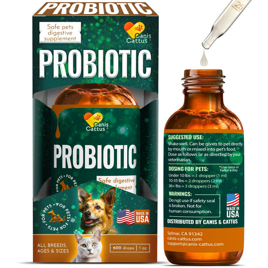 Cat Probiotic | Dog Probiotic | Pet Probiotics | Probiotics for Cats | Dog Probiotic Supplements | Liquid Probiotic for Cats | Dog Stomach Probiotics | Organic Composition | 1 oz