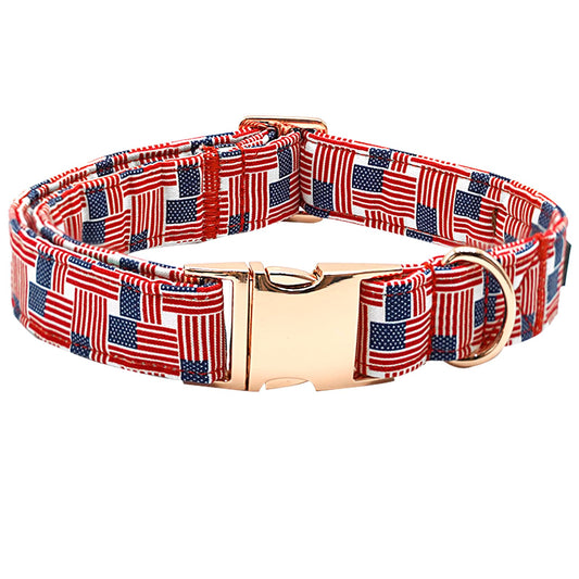 Bobo Independence Day Dog Collar Pet Collar Summer Dog Collar Durable Metal Pet Collar Dog Girl Boy Dog Collars Adjustable Dog Collar for Small Medium Large Dogs