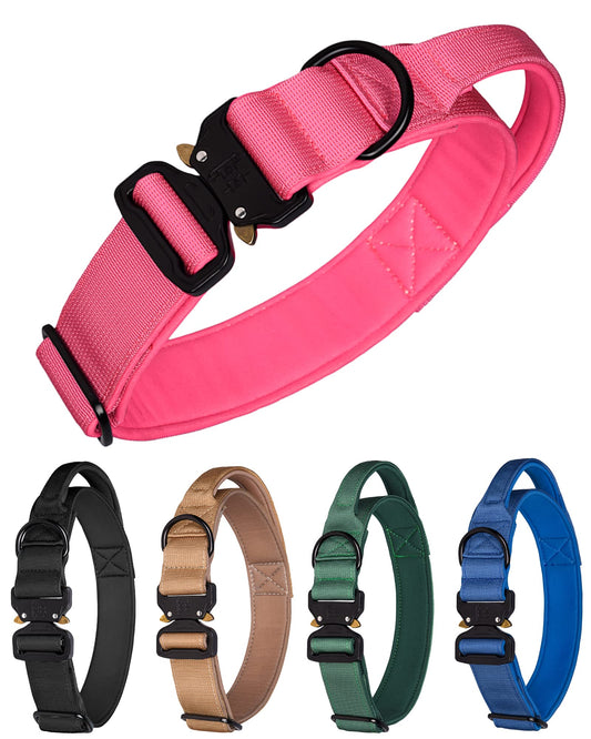 Aecllcea Tactical Dog Collar for Medium Large Dogs Heavy Duty Dog Collars with Handle Metal Buckle Dog Training Collar Thick Dog Collar for Male Large Dog Collar Military Dog Collar. (XL Mag)