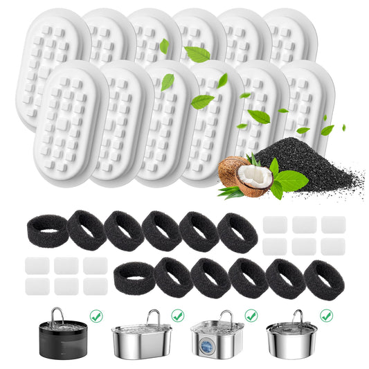 DOOOB Cat Water Fountain Filters 36 Pack Cat Fountain Replacement Filters Cat Fountain Filters for DOOOB Cat Fountain and Other Cat Water Fountain (12+12+12 Filters)