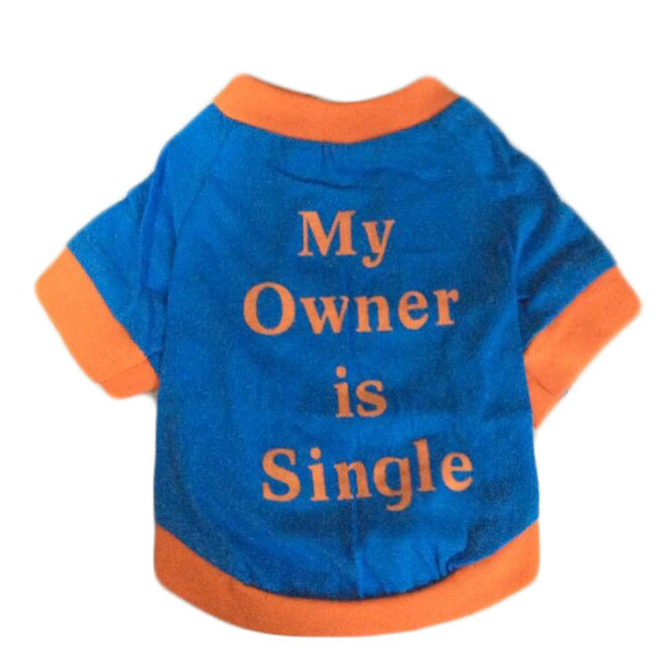 "My Owner is Single" Cotton Jersey Printed Dog T-Shirt